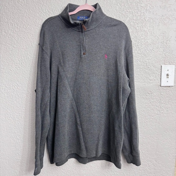 Polo by Ralph Lauren Gray Men's 1/4 Zip Sweater - Size XL - Picture 1 of 6